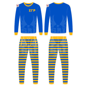 Sigma Gamma Rho boutonné bambou Jacquard été automne printemps filles vêtements de nuit Homewear confortable pyjama ensembles - Product Image 5