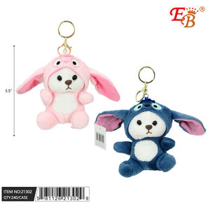 Portachiavi in peluche Eb, animale dei cartoni animati, morbido, in pelliccia sintetica, leggero, per regalo di Pasqua - Product Image 1