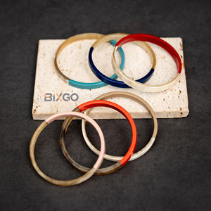 Bohemia Design Set Natural Buffalo Horn <b>Bracelets</b>, Vietnam Luxury Handicraft Bangles Wholesale 5mm - Product Image 1