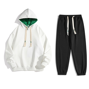 Conjunto de Sudadera con Capucha y Pantalones Oversize Personalizado, Chándal Casual Urbano para Hombre, Sudadera con Hombros Caídos, 100% Algodón para Otoño - Product Image 3