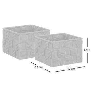 Cassetti salvaspazio grigio bianco e Beige in tessuto con 3 scomparti impilabili Organizer per cassetti 26x26x9.5cm - Product Image 2