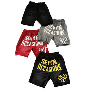 Custom Acid Wash Cotton Embroidery Patch Hip Hop Streetwear <b>Baggy</b> <b>Shorts</b> - Product Image 4