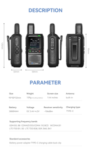 Gtyd C100วิทยุสื่อสาร4G เครื่องส่งรับวิทยุอัจฉริยะ poc ทางไกลเครือข่าย4G LTE สื่อสาร100กม. - Product Image 6