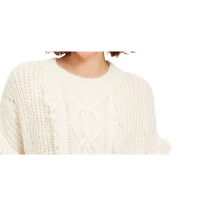 Maglione Beige a Maniche Lunghe con Collo Gioiello per Donna Sage the Label, Casual, Avorio, per l'Inverno - Taglia Media - Product Image 2