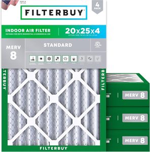 Filterbuy 20x25x4 แผ่นกรองอากาศ MERV 8 ป้องกันฝุ่นและสารก่อภูมิแพ้ (แพ็ค 4 ชิ้น) - Product Image 4