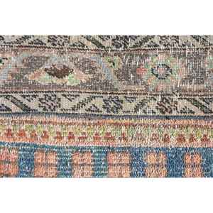 Alfombra Turca de 1.1x2.8 pies, Alfombra Azul de Estilo Suroeste, Alfombra de Lana - Product Image 5