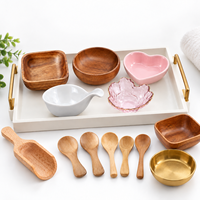 Ensemble de plateaux de pédicure personnalisés avec bols et cuillères pour salon de manucure et spa, plateau de service pour manucure et pédicure OEM ODM