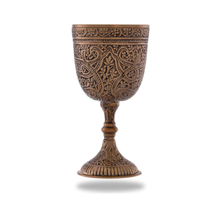 Antique Engraved Metal Goblet Set | Vintage Brass Finish Decorative Chalice <b>Cup</b> <b>for</b> Home Decor Tableware Gift Collectible Craft - Product Image 2