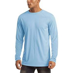 T-shirt de sport à manches longues confortable pour homme, OEM, impression personnalisée du logo, t-shirts en nylon et élasthanne, t-shirt uni vierge - Product Image 5