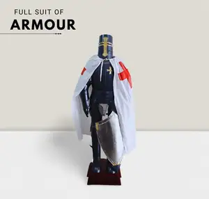 Knight Middeleeuwse Volledige Pak Van Armor Kostuum Combat Body Middeleeuwse Collectible Armour Tuniek Mantel Souvenir Metalen Nautische Staal