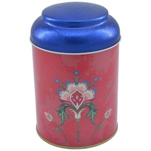 1.2L Fond rouge rond en métal étain Ø 105x150mm avec couvercle dôme pour organisateurs de bijoux - Product Image 1
