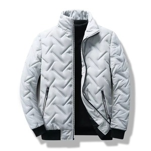 OEM Logo personnalisé Design Tendance Automne et Hiver Nouveaux Hommes Coton Style Court Col Montant Velours Léger Coton Manteau Vestes - Product Image 3