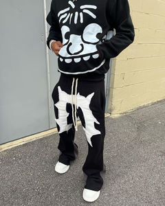 Conjuntos de pantalones de chándal informales de invierno y sudaderas con capucha, chándal personalizado para deportes de Fitness, chándales de lana de algodón sólido de ajuste Regular - Product Image 2