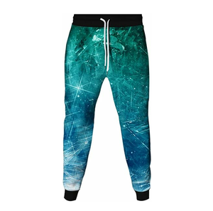 Pantalon de survêtement décontracté respirant et léger, à taille élastique, couleur unie, anti-boulochage, jambe droite, imprimé par transfert thermique - Product Image 1