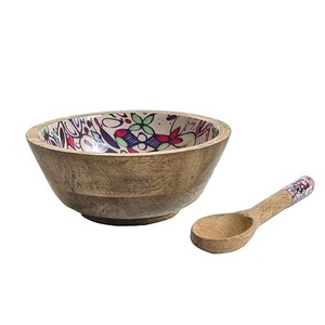 Cuenco de madera de mango con diseño impreso de madera de calidad sostenible Cuencos de madera para alimentación Mesa de almuerzo Cuenco para servir ensalada - Product Image 6