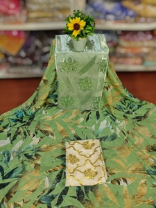 High Demanded No.1 Quality Jacquard Woven Slub Dirac Voile <b>Fabric</b> Digital Printed for Floral Pattern Dress for Girls Special - Product Image 1