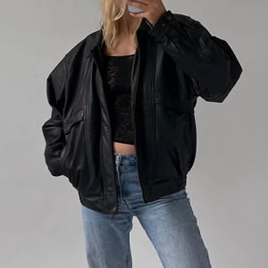1960s Oversized Womens <b>Jackets</b> Handmade Streetwear Genuine Sheepskin Leather Loose Fit <b>Jackets</b> - Product Image 1