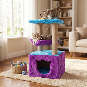 Amistar CatJoy Classic – Arbre à chat multi-niveaux en jute écologique, aire de jeux durable et sécurisée pour chats de toutes tailles - Product Image 4