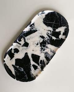 Polished marble tray for spa bathroom decor holding towels <b>candles</b> <b>oils</b> creating calming environment - Product Image 2