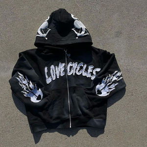 Sudadera con Capucha de Felpa Gruesa, 100% Algodón, Transpirable, Estampado Completo, Cierre Completo, Talla XL, Alta Calidad, Venta al Por Mayor - Product Image 2