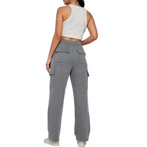 Vente en gros conception de votre propre femme pas cher Streetwear femmes de luxe solide banque coton polaire Flare Jogger pantalons de survêtement 2026 - Product Image 2