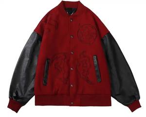 Veste à capuche Letterman de baseball personnalisée du fabricant OEM veste universitaire en tissu de laine pour hommes de haute qualité support en chenille mince - Product Image 3