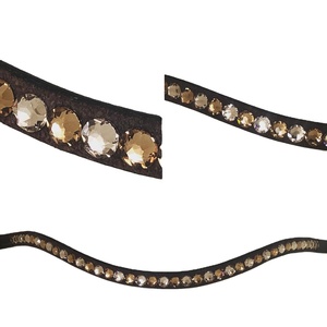 Handmade Durable Light Brown <b>Crystals</b> Decorated Brow Band for Horses High Quality Leather From India's <b>Top</b> Manufacturer - Product Image 3