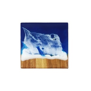 <b>Epoxy</b> Decorative <b>Resin</b> Coasters Set With Ocean Decorative Gift with Handmade Use Best Quality <b>Resin</b> Color and Natural Wood Color - Product Image 5