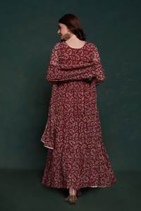 Vente chaude indien pakistanais traditionnel Pishwas nouveau concepteur à la mode manches longues belle robe Anarkali pour femmes décontractées - Product Image 2