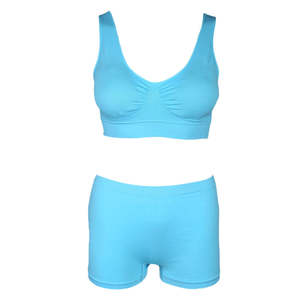 Ensemble soutien-gorge et culotte de sport pour femme - Bleu - Product Image 1