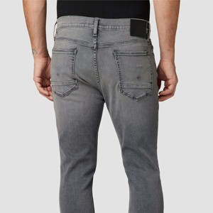 Jeans bleu sarcelle pour hommes à la mode Denim stretch à coupe droite pour tenues décontractées et décolorées - Product Image 3