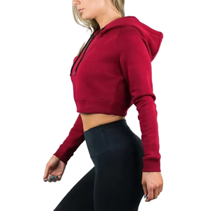 Venta al por mayor logotipo personalizado Streetwear pulóver gimnasio señoras Casual mujeres Crop Sudadera con capucha sudaderas con capucha de las mujeres - Product Image 6