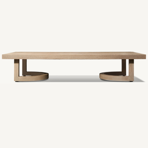 Muebles de mesa rectangulares hechos de madera ecológica con patas únicas en un estilo moderno y sencillo para uso en exteriores. - Product Image 3