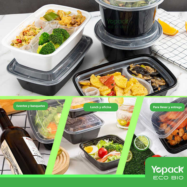 Pack of 60 Round 4000ml PP Plastic Food Storage Containers with Lids Shipped From Mexico
