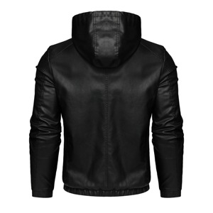 แจ็กเก็ตมีฮู้ดสำหรับผู้ชายแจ็กเก็ตหนังแฟชั่นมีสไตล์ใหม่แจ็กเก็ตหนังแกะ - Product Image 2