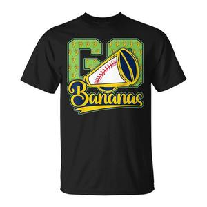 Camiseta gráfica Go Bananas unisex para adultos, manga corta, cuello redondo, deportes y juegos, serigrafía - Product Image 1