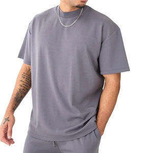 Conjunto corto de verano transpirable de algodón de alta calidad para hombres-Traje de sudor estampado informal para ropa de calle 2 piezas al por mayor - Product Image 3