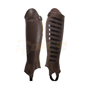 Best Professional Cowhide Leather Half <b>Chaps</b> for Horse Riders Customizable New Color for <b>Riding</b> Genuine Leather Material - Product Image 1