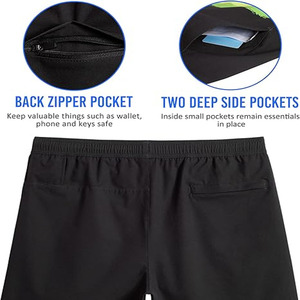 Pantalones cortos de entrenamiento de gimnasio transpirables de secado rápido para hombre, pantalones cortos deportivos ligeros de verano para correr, pantalones cortos deportivos de talla grande gruesos medio en blanco - Product Image 5