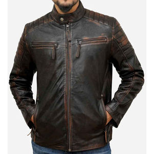 Chaqueta de Cuero Personalizada para Hombre, Estilo Urbano, Piel Vacuna Genuina, Transpirable, Impermeable, de Secado Rápido, con Logotipo Frontal - Product Image 6