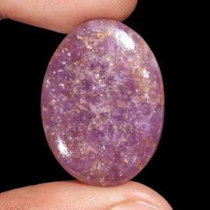 100 Uds 100% Lepidolita Natural piedra lunar exportación grado calidad forma ovalada cabujón piedras preciosas sueltas fabricación de joyas OEM a granel - Product Image 2