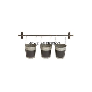 Top Quality Decorative Garden Flower Pots And <b>Planter</b> Hanging Facility Wall <b>Planter</b> Set Of 3 Handmade Galvanized <b>Planter</b> Supply - Product Image 1