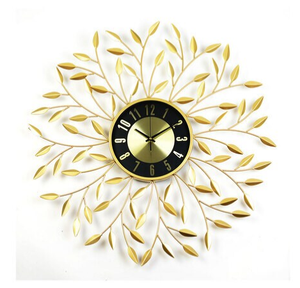 Ak Laiton Métal Rond Design Horloge Murale Avec Or Couleur Salle À Manger Horloge Décorative Décor À La Maison Horloge - Product Image 1