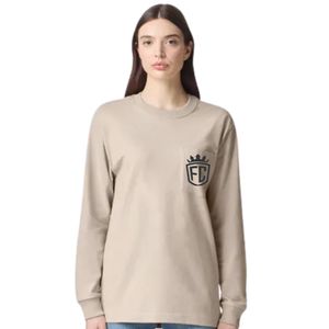 Camiseta Clásica de Manga Larga para Mujer, Cuello Redondo, Ajuste Casual, Color Sólido, con Bolsillo, para Uso Diario - Product Image 1