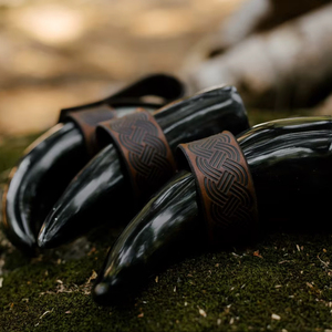 แตรสำหรับดื่มไวกิ้งทำจากธรรมชาติเป็นมิตรต่อสิ่งแวดล้อมดีไซน์รูปสัตว์รูปควาย - Product Image 1