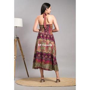 Vestido sin espalda de seda para mujer, estilo de fiesta, vestido tejido de longitud media, ropa de verano lavable - Product Image 4