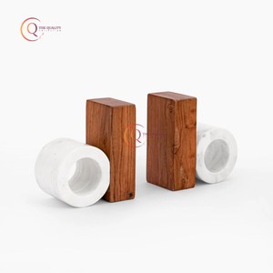 Brown and White Color Marble Bookends For <b>Office</b> Desk Organizer Tableware Bookends Set Handmade Stone Marble Book Stand - Product Image 6