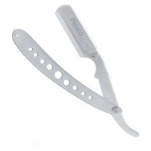 Rasoirs manuels pour la barbe, rasoir droit de barbier, rasoir droit en acier inoxydable, couteau de rasage pliable fabriqué par Pissco - Product Image 1