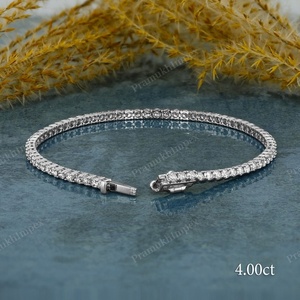 Prix de gros Bracelet tennis en diamant plaqué or jaune 14 carats de laboratoire 3MM CVD Bracelet en diamant avec diamants de certificat IGI - Product Image 3