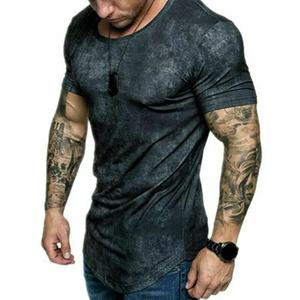 Gym Style Muscle Tshirt pour hommes Longline Slim Fit Factory Supply/Stock. - Product Image 2